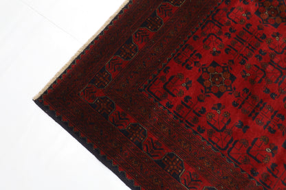 205 x 295 cm | Red Khal Mohammadi Afghan Tribal Hand Knotted Wool Carpet