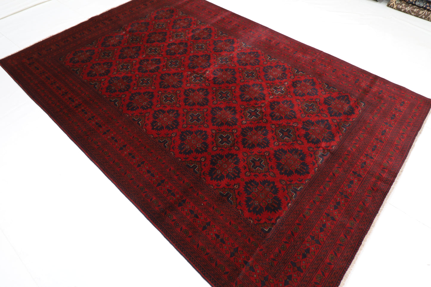 200 x 294 cm | Red Khal Mohammadi Afghan Tribal Hand Knotted Wool Carpet