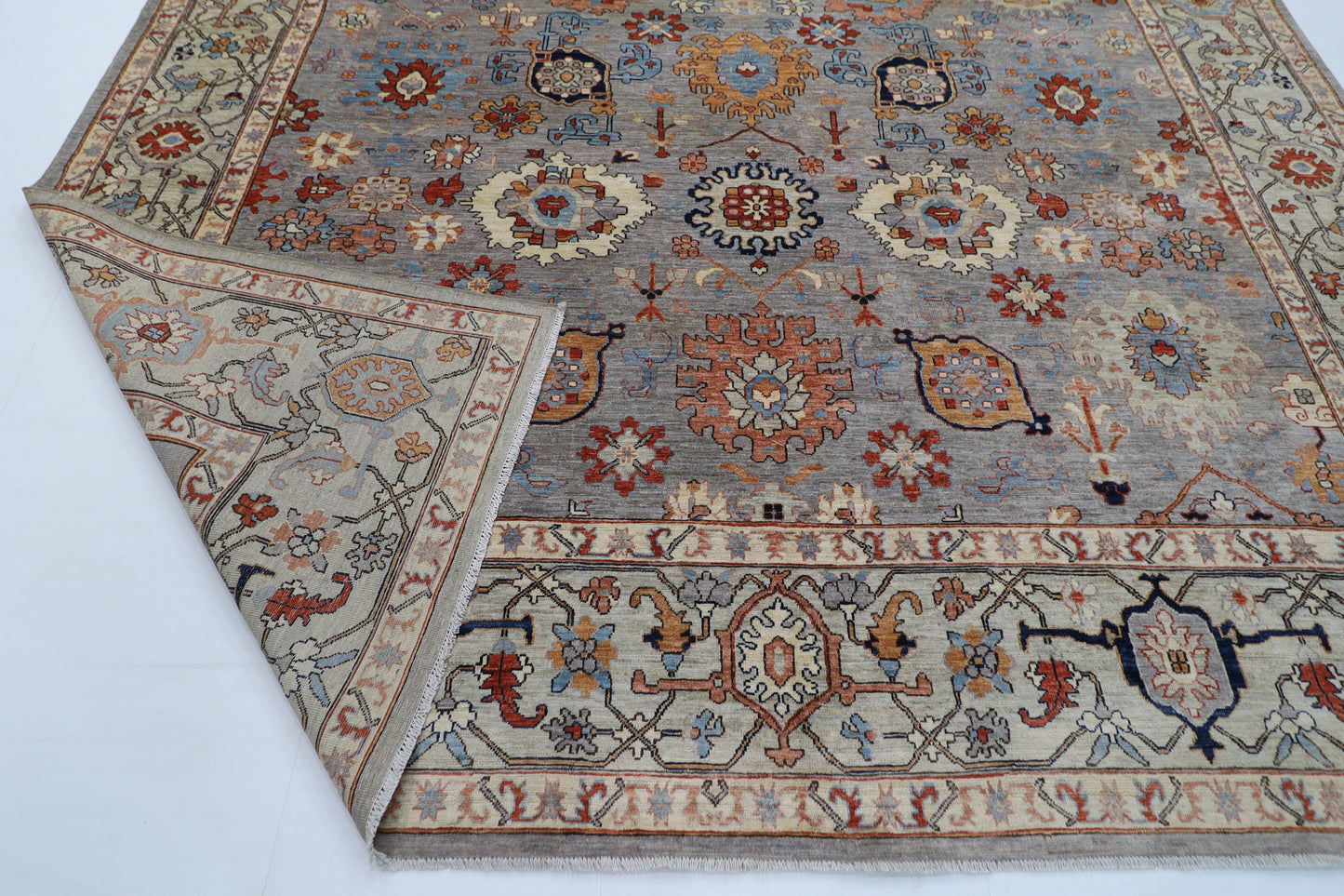 315 x 422 cm | Bidjar Gray Large Area Rug Afghan Hand Knotted Veg Dye Wool carpet
