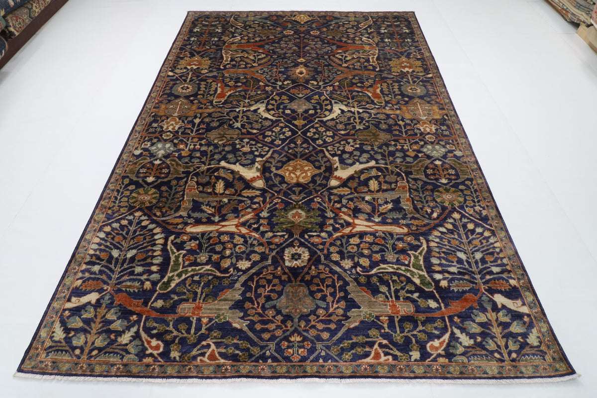 200 x 294 cm | Bidjar Blue Hand Knotted Wool Afghan Carpet