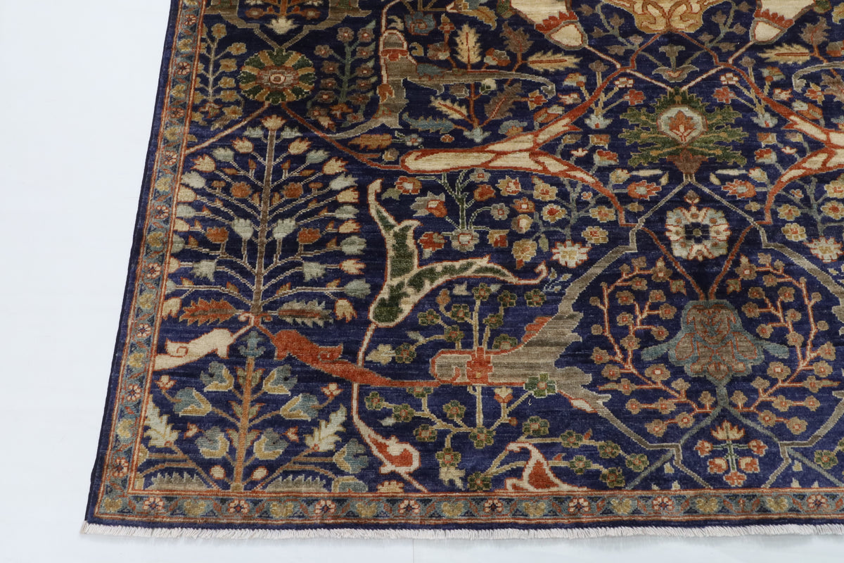 200 x 294 cm | Bidjar Blue Hand Knotted Wool Afghan Carpet