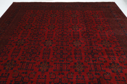 300 x 390 cm | Red Khal Mohammadi Afghan Tribal Hand Knotted Wool Carpet