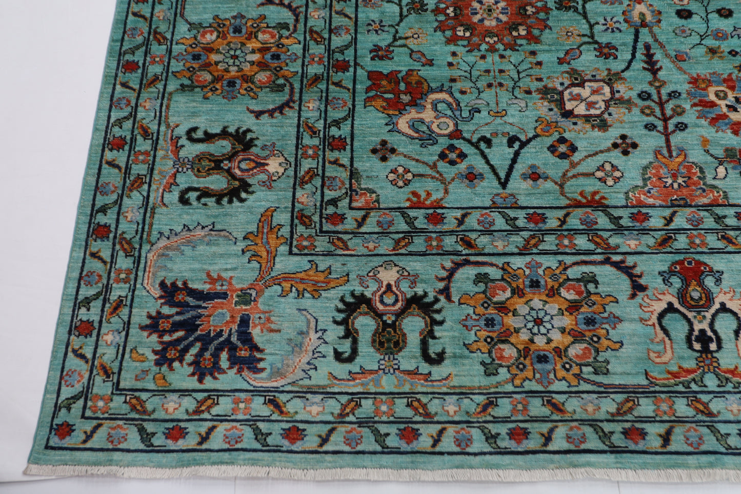 317 x 418 cm | Floral Tribal Area Rug Afghan Hand Knotted veg Dye Wool carpet