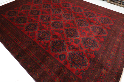 302 x 386 cm | Red Khal Mohammadi Afghan Tribal Hand Knotted Wool Carpet