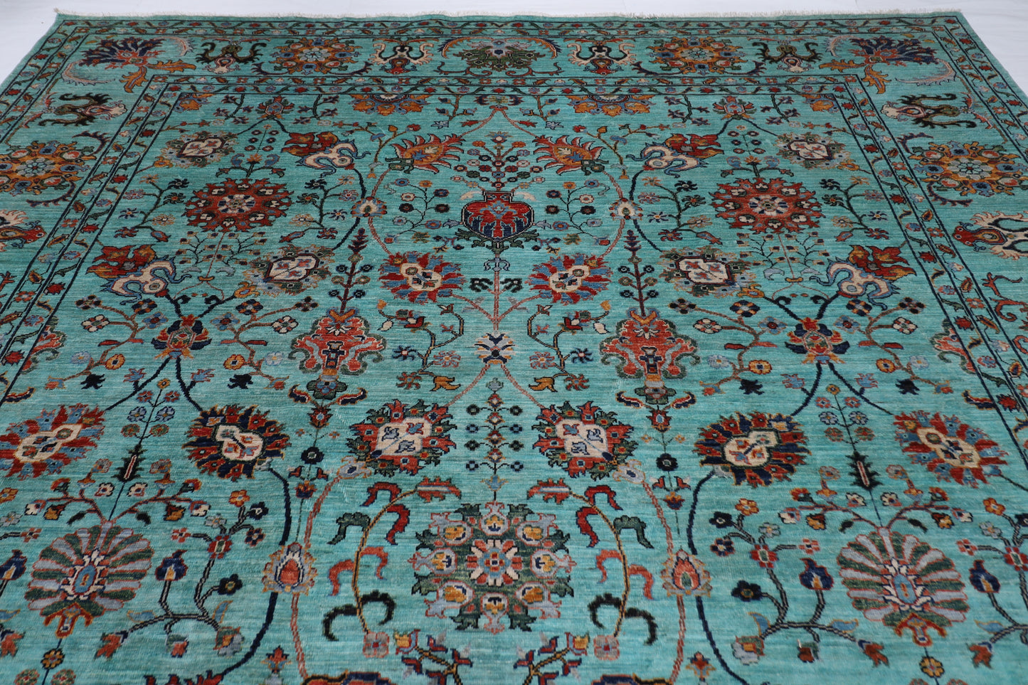 317 x 418 cm | Floral Tribal Area Rug Afghan Hand Knotted veg Dye Wool carpet