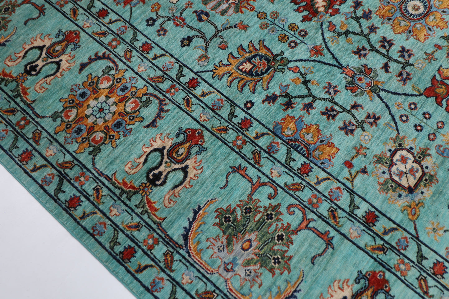 317 x 418 cm | Floral Tribal Area Rug Afghan Hand Knotted veg Dye Wool carpet