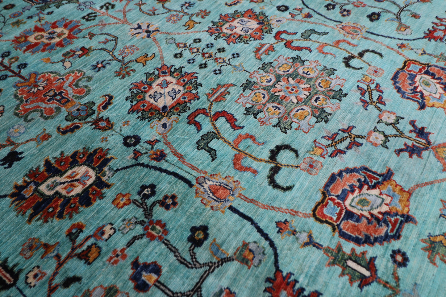 317 x 418 cm | Floral Tribal Area Rug Afghan Hand Knotted veg Dye Wool carpet