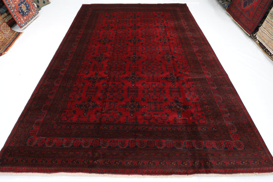 252 x 362 cm | Red Khal Mohammadi Afghan Tribal Hand Knotted Wool Carpet