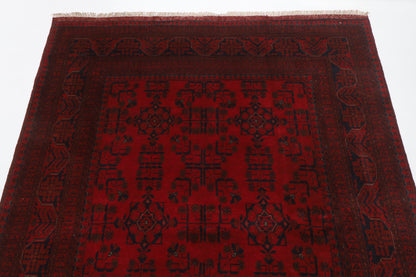 157 x 208 cm | Bokhara Red Hand Knotted Wool Afghan Carpet
