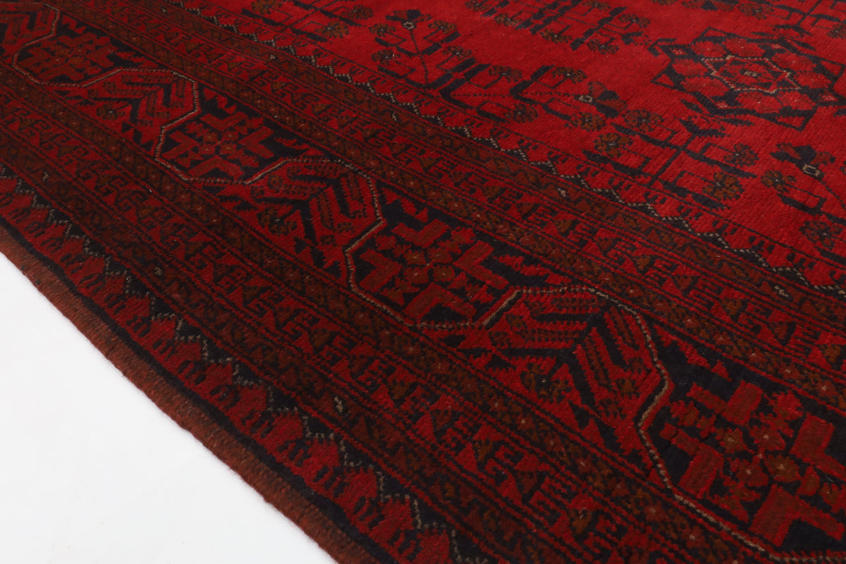 157 x 208 cm | Bokhara Red Hand Knotted Wool Afghan Carpet