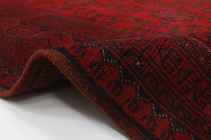 157 x 208 cm | Bokhara Red Hand Knotted Wool Afghan Carpet