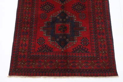 100 x 147 cm | Red Khal Mohammadi Afghan Tribal Hand Knotted Wool Carpet