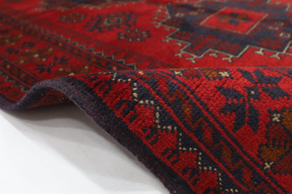 100 x 147 cm | Red Khal Mohammadi Afghan Tribal Hand Knotted Wool Carpet