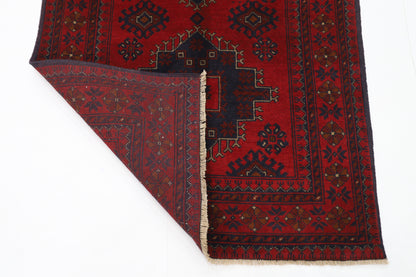 100 x 147 cm | Red Khal Mohammadi Afghan Tribal Hand Knotted Wool Carpet