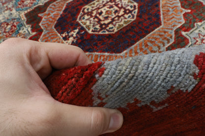 151 x 200 cm | Mamluk Abstract Hand Knotted Wool Afghan Carpet