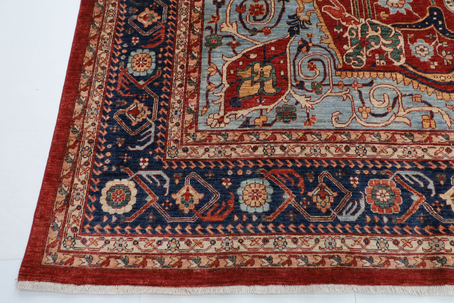 307 x 429 cm | Heriz Red Area Rug Afghan Hand Knotted veg Dye Wool carpet
