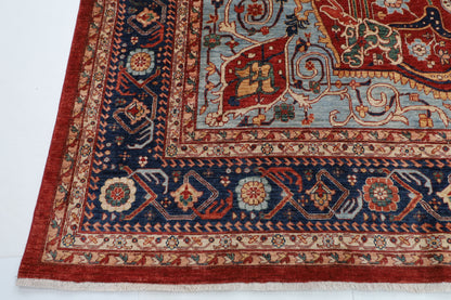 307 x 429 cm | Heriz Red Area Rug Afghan Hand Knotted veg Dye Wool carpet