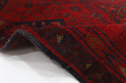 80 x 122 cm | Red Khal Mohammadi Afghan Tribal Hand Knotted Wool Carpet