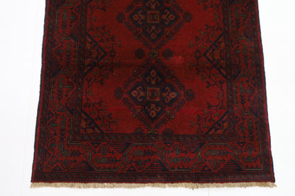 81 x 122 cm | Red Khal Mohammadi Afghan Tribal Hand Knotted Wool Carpet