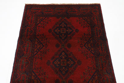 81 x 122 cm | Red Khal Mohammadi Afghan Tribal Hand Knotted Wool Carpet
