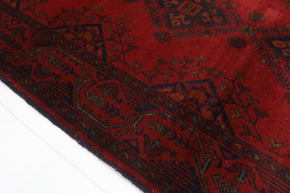 81 x 122 cm | Red Khal Mohammadi Afghan Tribal Hand Knotted Wool Carpet