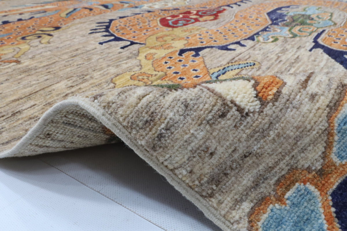 149 x 204 cm | Dragon Hand Knotted Wool Afghan Carpet