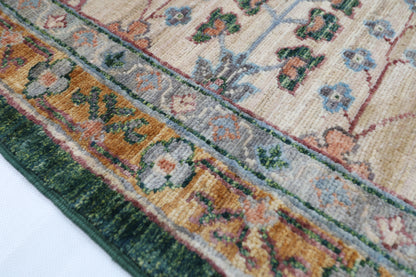 306 x 418 cm | Bidjar Floral green Area Rug Afghan Hand Knotted veg Dye Wool carpet