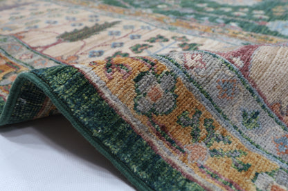 306 x 418 cm | Bidjar Floral green Area Rug Afghan Hand Knotted veg Dye Wool carpet