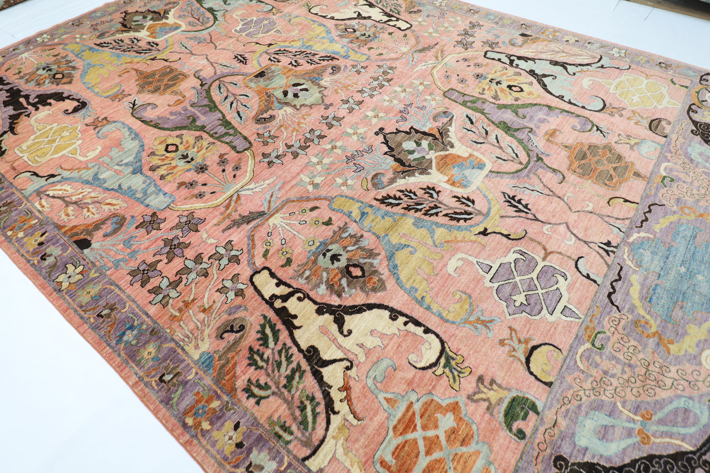 305 x 420 cm | Oriental Kawros Pink Area Rug Afghan Hand Knotted Veg Dye Wool carpet