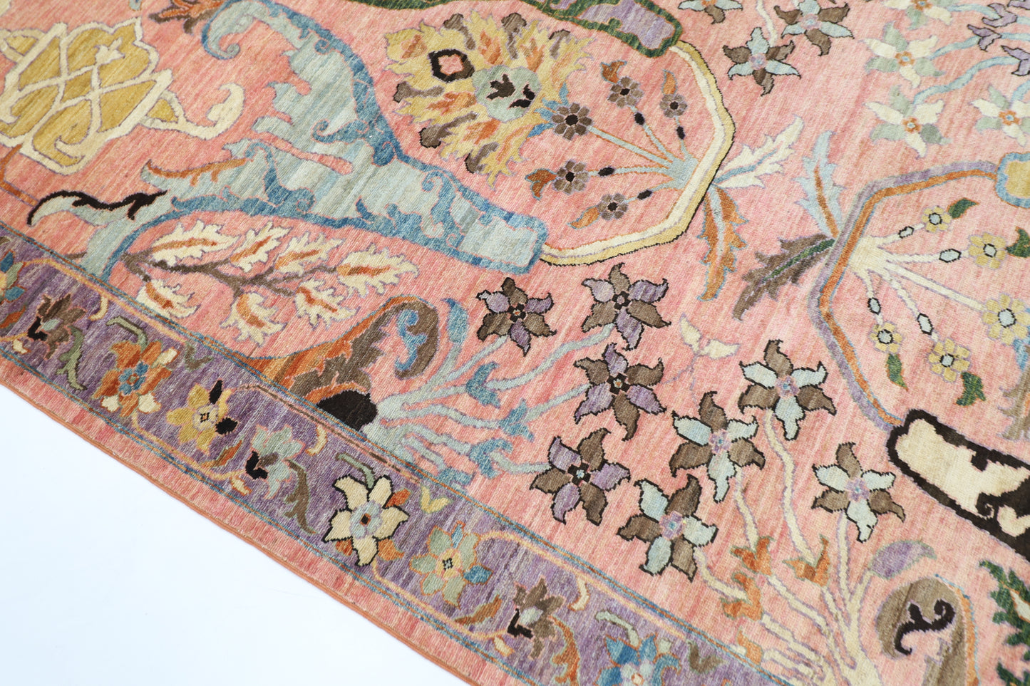 305 x 420 cm | Oriental Kawros Pink Area Rug Afghan Hand Knotted Veg Dye Wool carpet