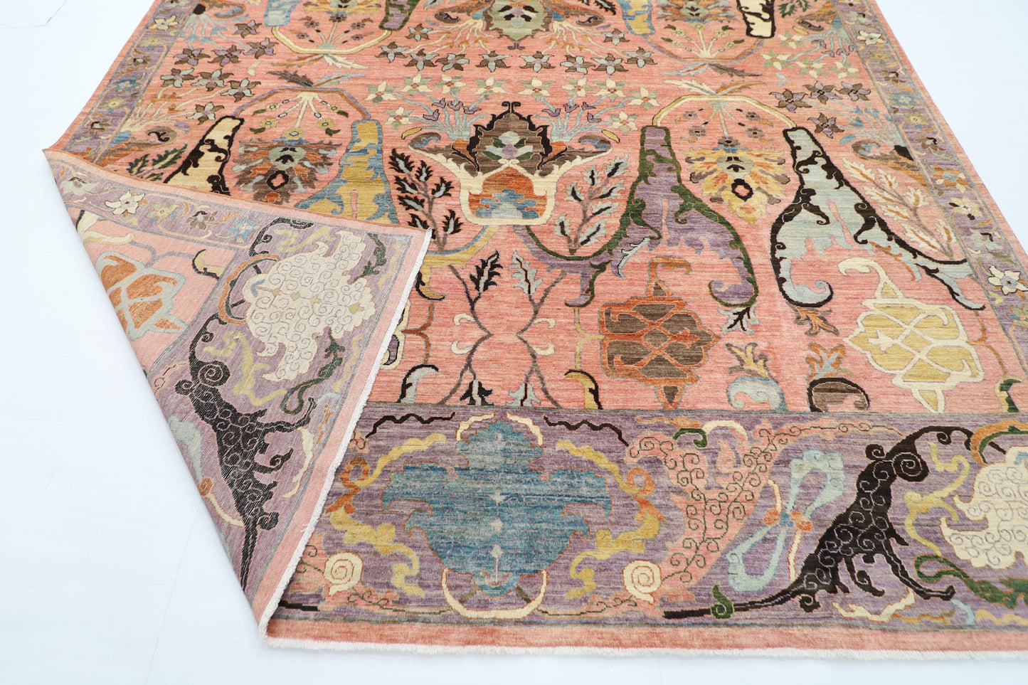 305 x 420 cm | Oriental Kawros Pink Area Rug Afghan Hand Knotted Veg Dye Wool carpet