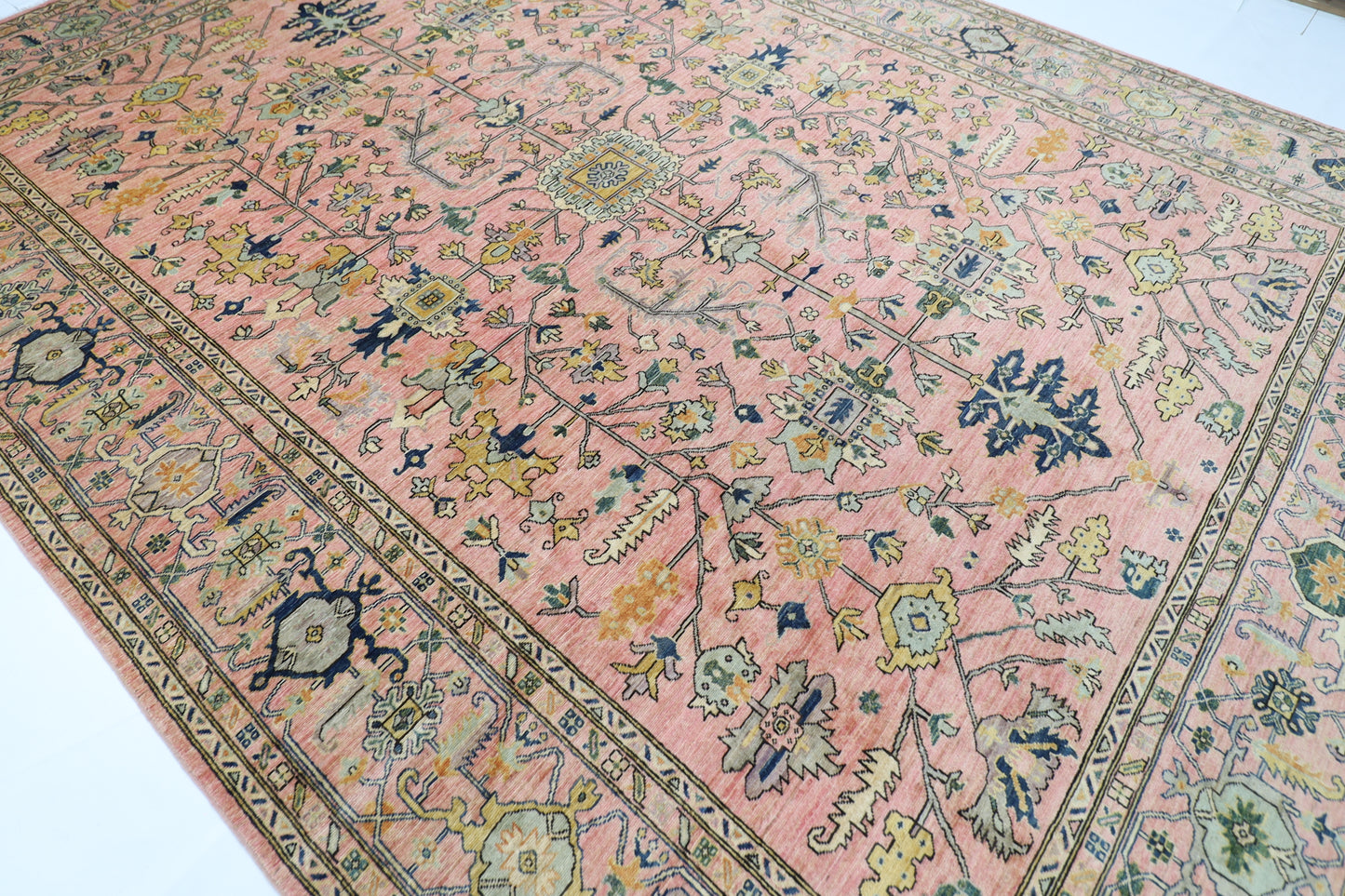 305 x 414 cm | Oriental bidjar Pink Area Rug Afghan Hand Knotted Veg Dye Wool carpet