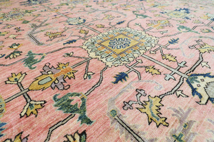 305 x 414 cm | Oriental bidjar Pink Area Rug Afghan Hand Knotted Veg Dye Wool carpet