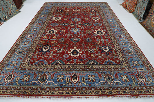268 x 372 cm | Serapi Red Area Rug Afghan Hand Knotted veg Dye Wool carpet