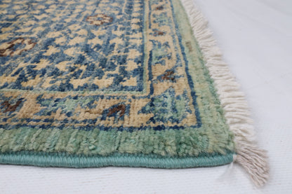207 x 272 cm | Mamluk Hand Knotted Wool Afghan Carpet