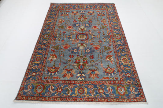 157 x 215 cm | bidjar blue Hand Knotted Wool Afghan Carpet