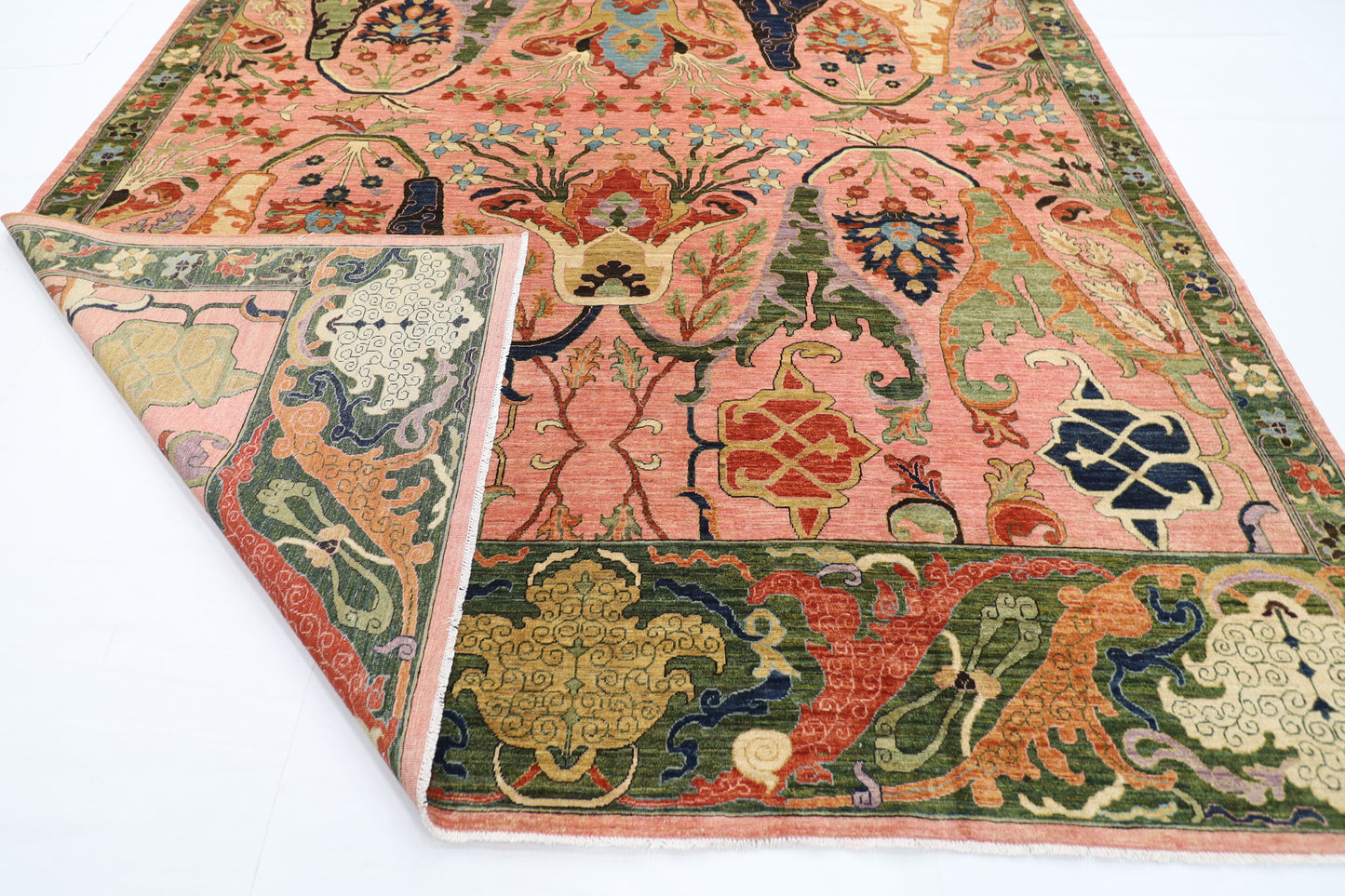 304 x 417 cm | Oriental Kawros Pink Area Rug Afghan Hand Knotted Veg Dye Wool carpet