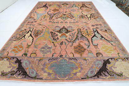 308 x 423 cm | Kawros Pink Area Rug Afghan Hand Knotted Veg Dye Wool carpet