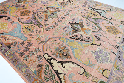 308 x 423 cm | Kawros Pink Area Rug Afghan Hand Knotted Veg Dye Wool carpet
