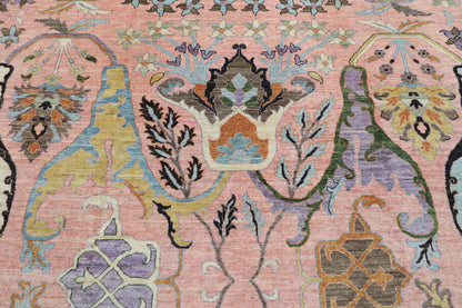 308 x 423 cm | Kawros Pink Area Rug Afghan Hand Knotted Veg Dye Wool carpet
