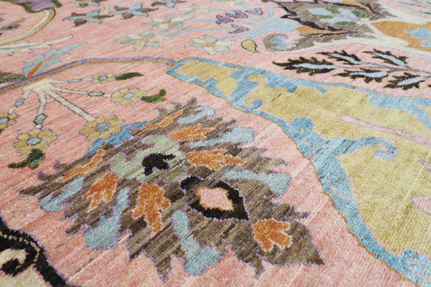 308 x 423 cm | Kawros Pink Area Rug Afghan Hand Knotted Veg Dye Wool carpet