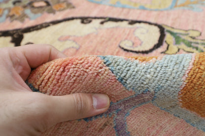 308 x 423 cm | Kawros Pink Area Rug Afghan Hand Knotted Veg Dye Wool carpet