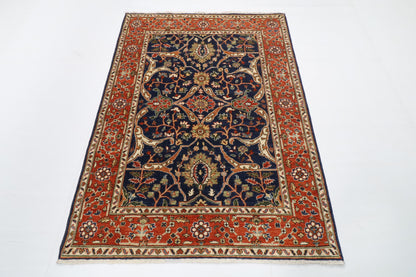 130 x 180 cm | Bidjar Blue Design Hand Knotted Wool Afghan Carpet