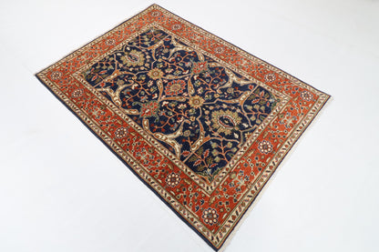 130 x 180 cm | Bidjar Blue Design Hand Knotted Wool Afghan Carpet