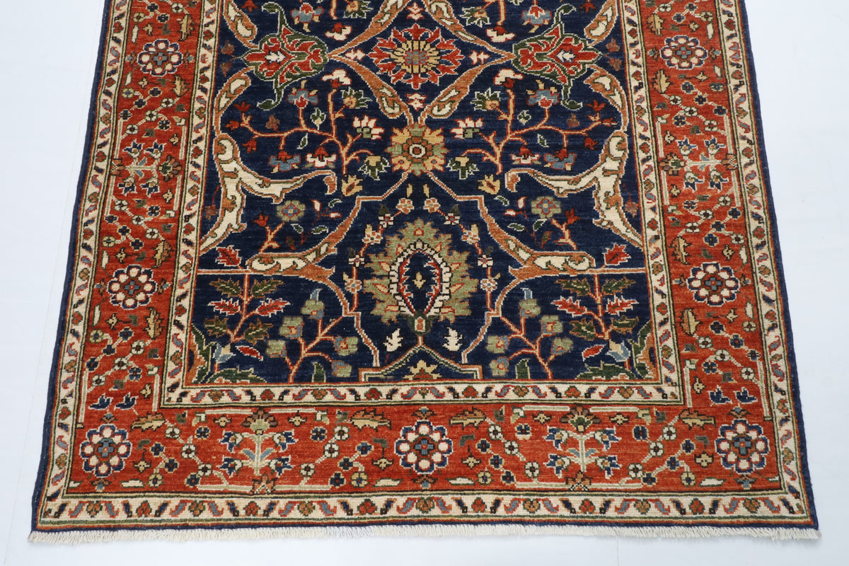 130 x 180 cm | Bidjar Blue Design Hand Knotted Wool Afghan Carpet