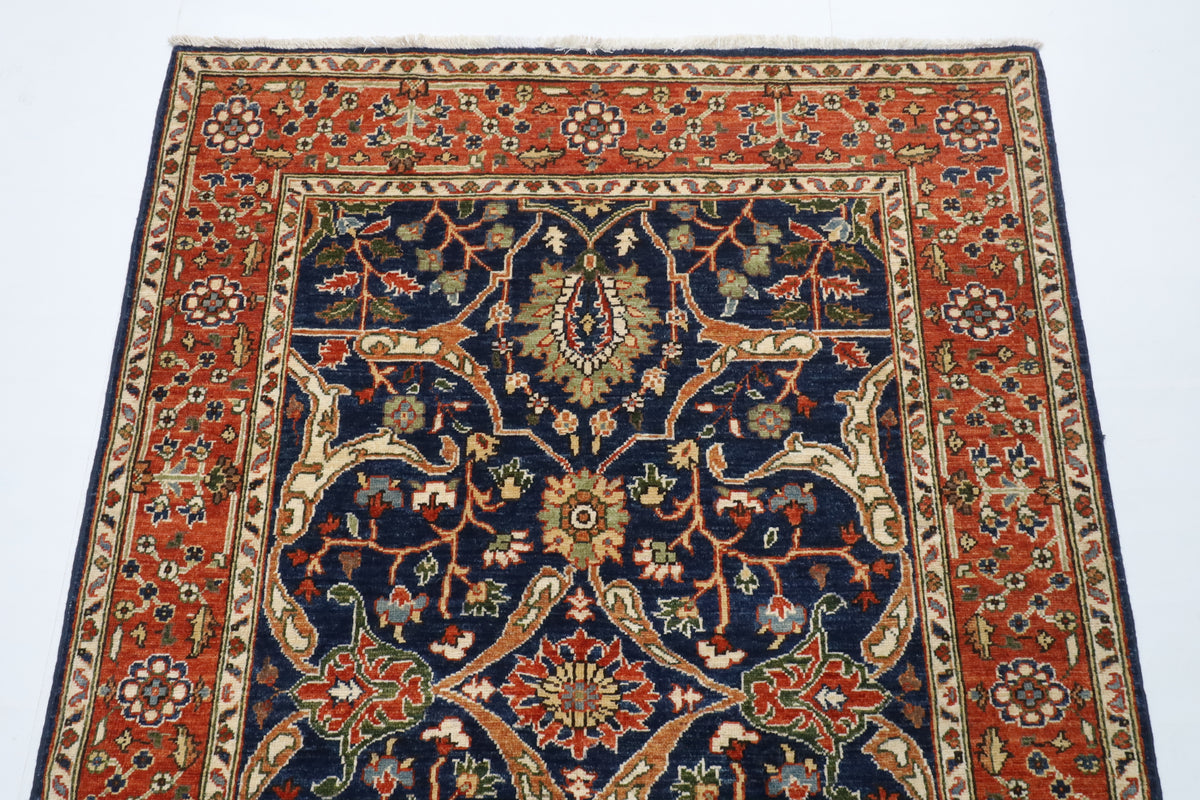 130 x 180 cm | Bidjar Blue Design Hand Knotted Wool Afghan Carpet