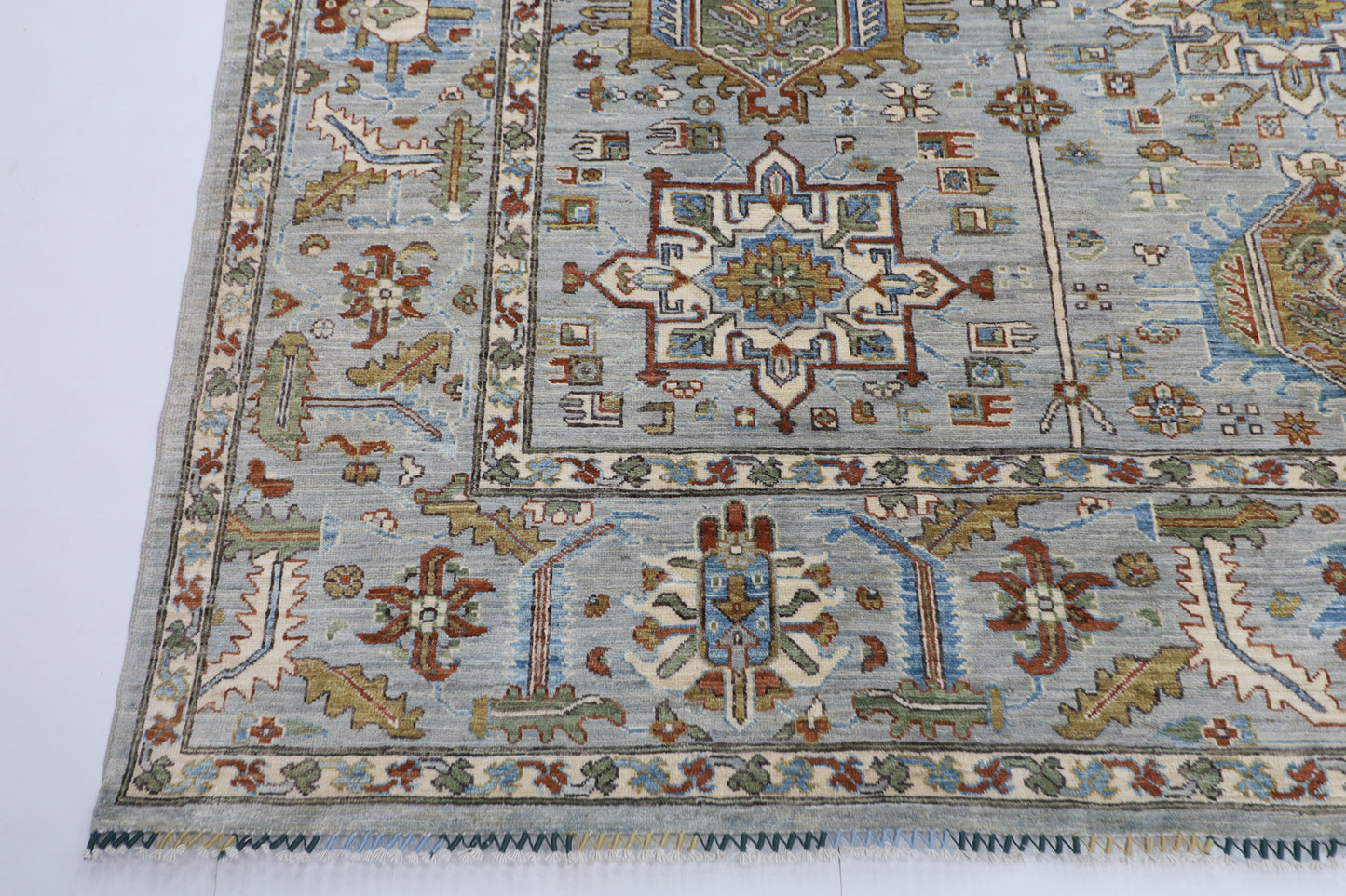 273 x 348 cm | Waziri Gray Area Rug Afghan Hand Knotted veg Dye Wool carpet