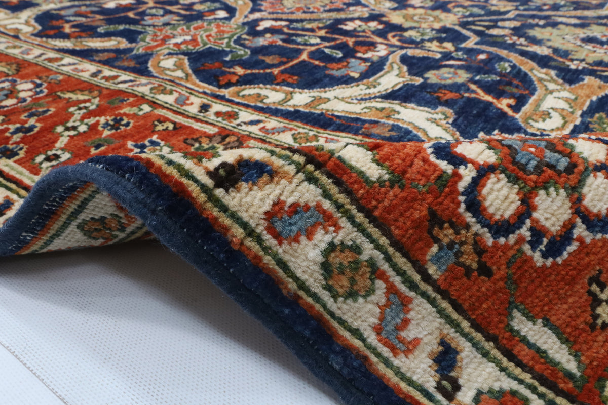 130 x 180 cm | Bidjar Blue Design Hand Knotted Wool Afghan Carpet
