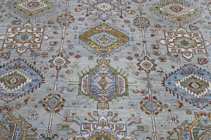 273 x 348 cm | Waziri Gray Area Rug Afghan Hand Knotted veg Dye Wool carpet