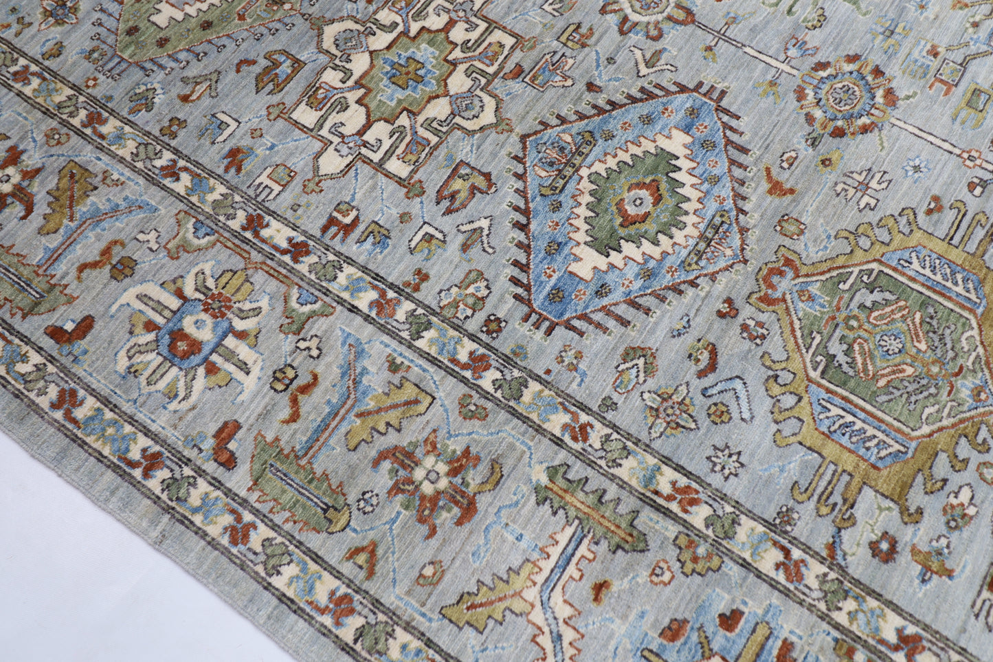 273 x 348 cm | Waziri Gray Area Rug Afghan Hand Knotted veg Dye Wool carpet